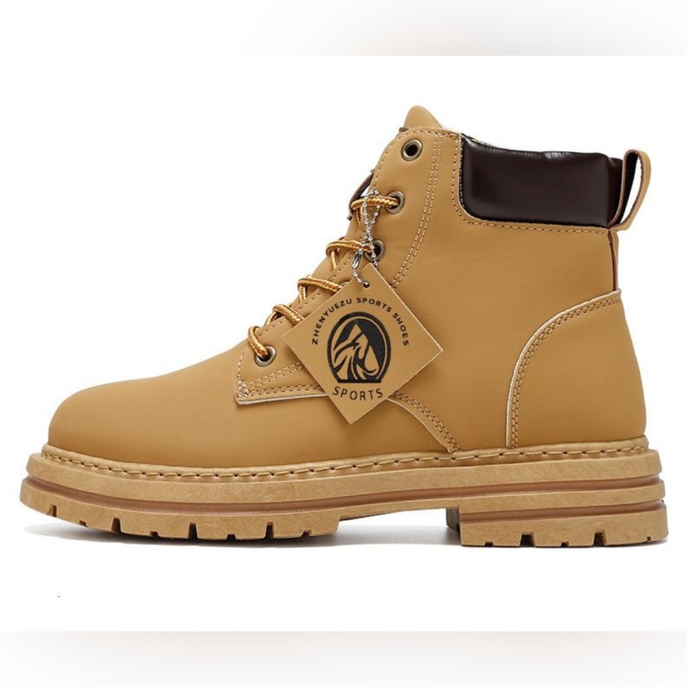 Enyuezu Tan Work Boots • Men’s EU 44 • US 10.5 -11, Lace - Up Retro Style